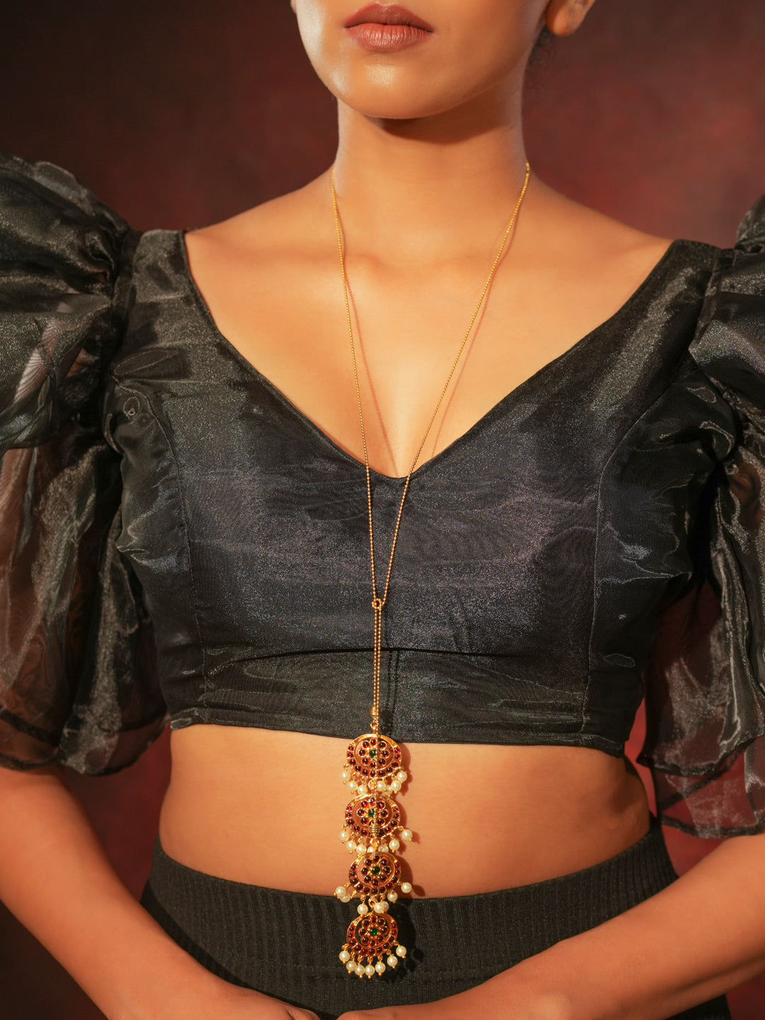 Gold Tone Temple Neck-tie