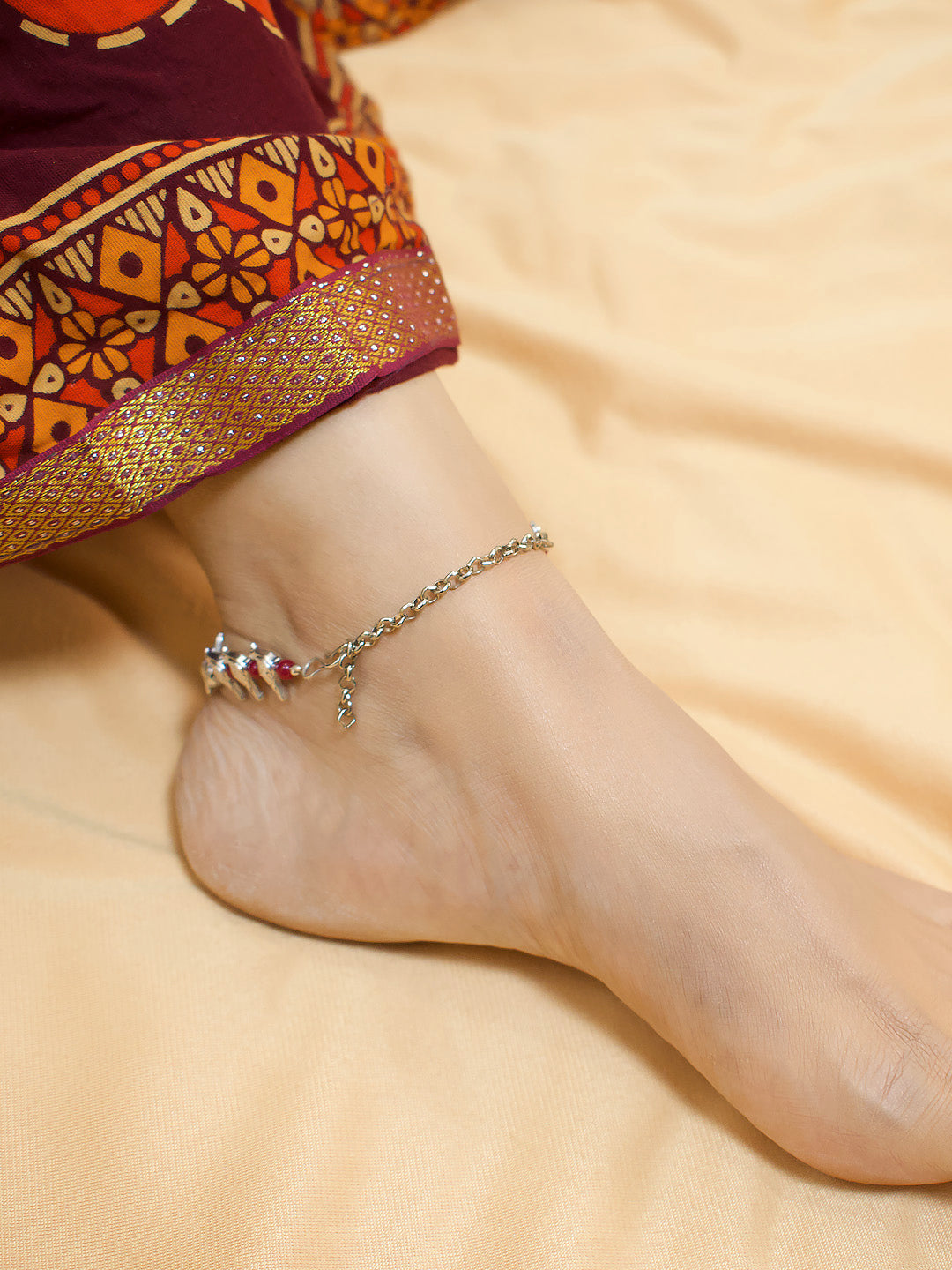 Bird Design German Silver Anklet