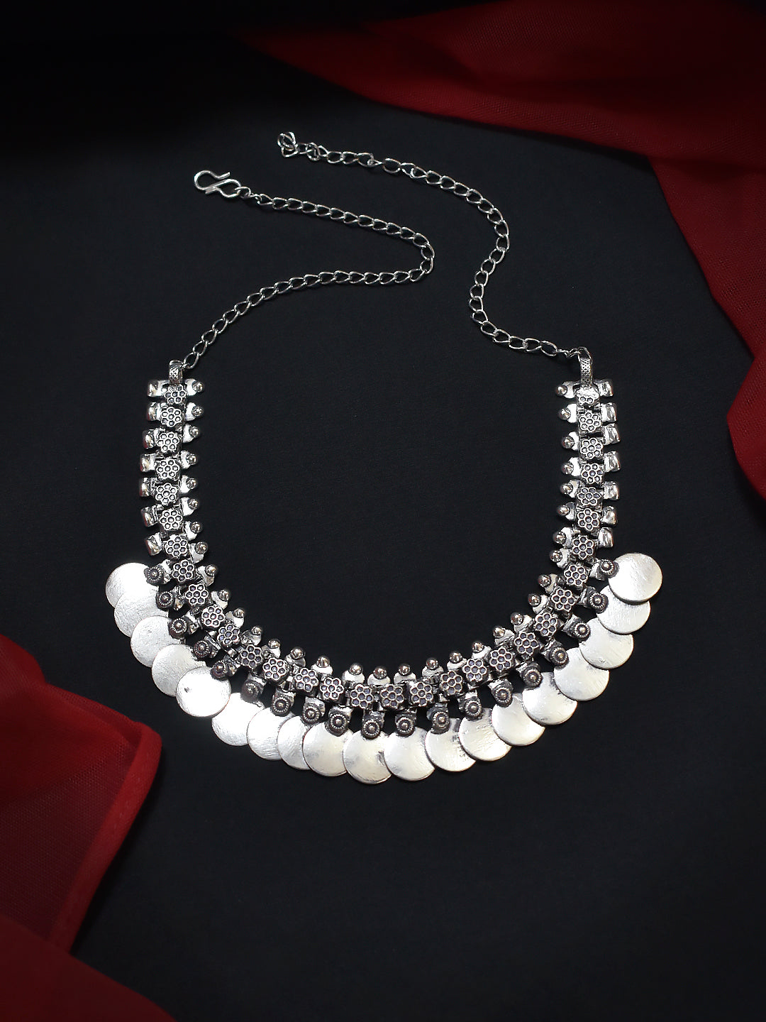 Circular Design German Silver Necklace