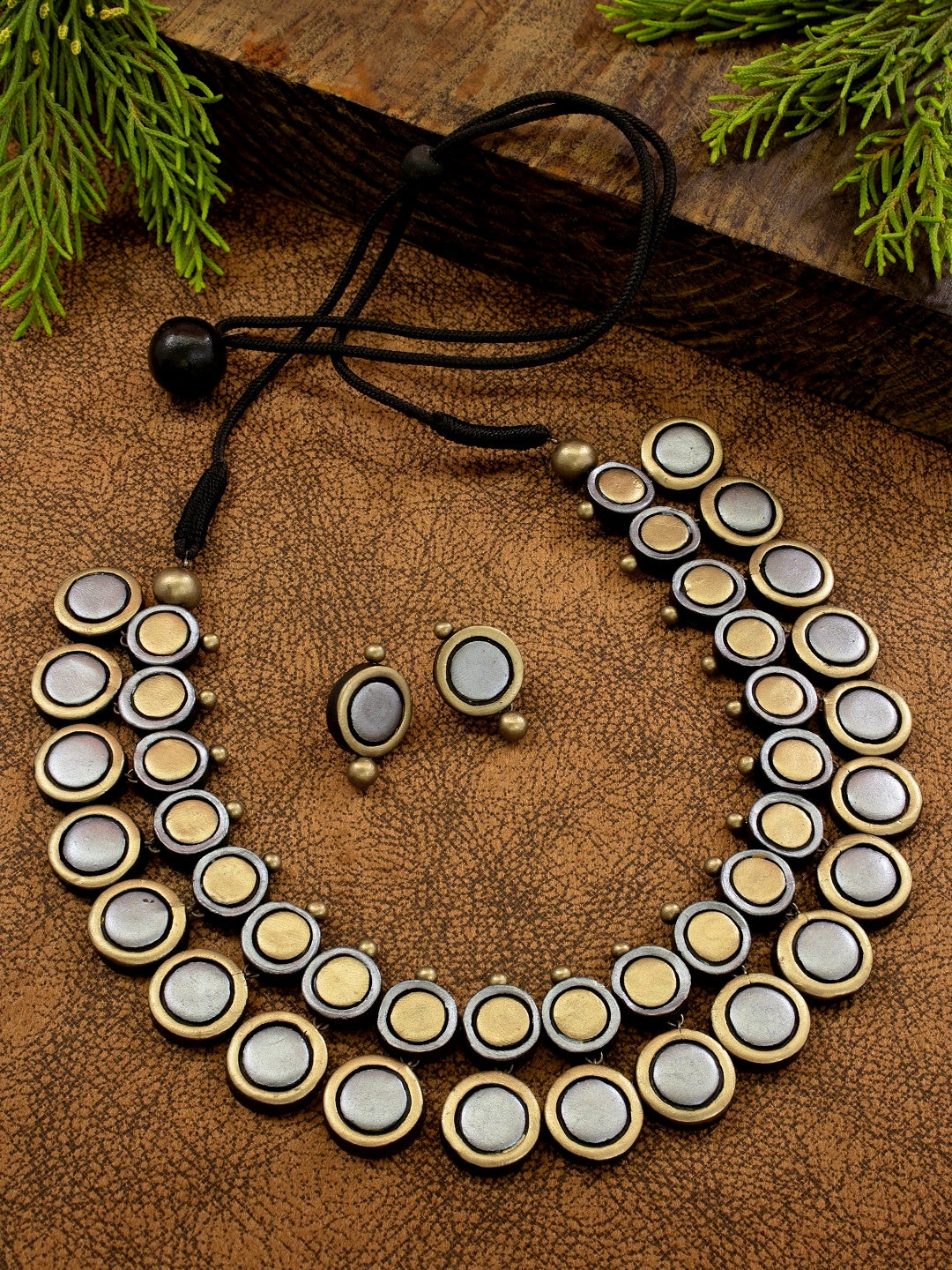 Arthika — Designer Handmade Terracotta Coin Design Choker Necklace Set