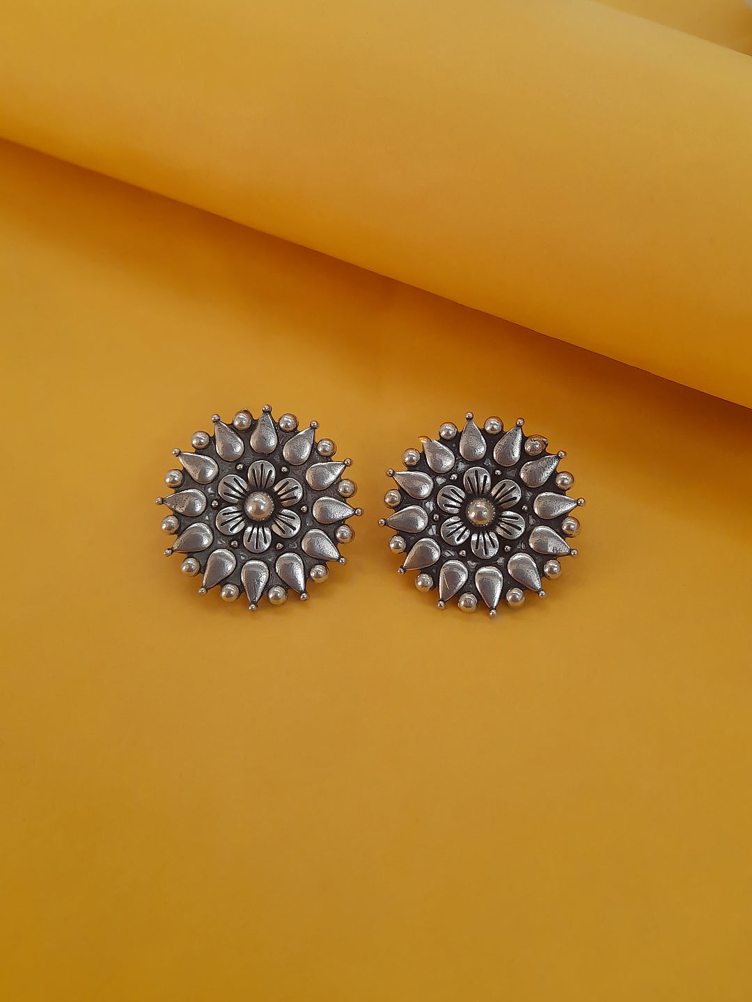 Flower Design German Silver Earring