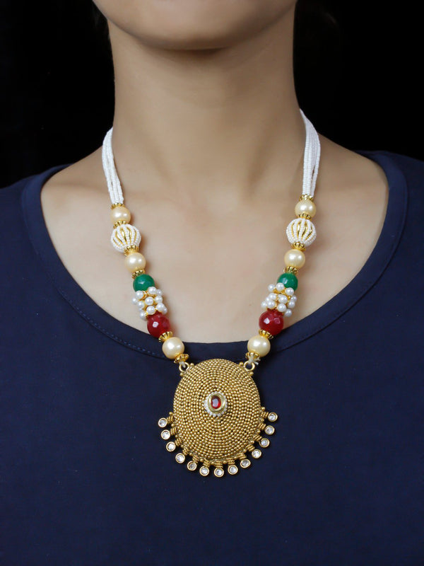 Avismaya Gold Plated Meenakari Necklace