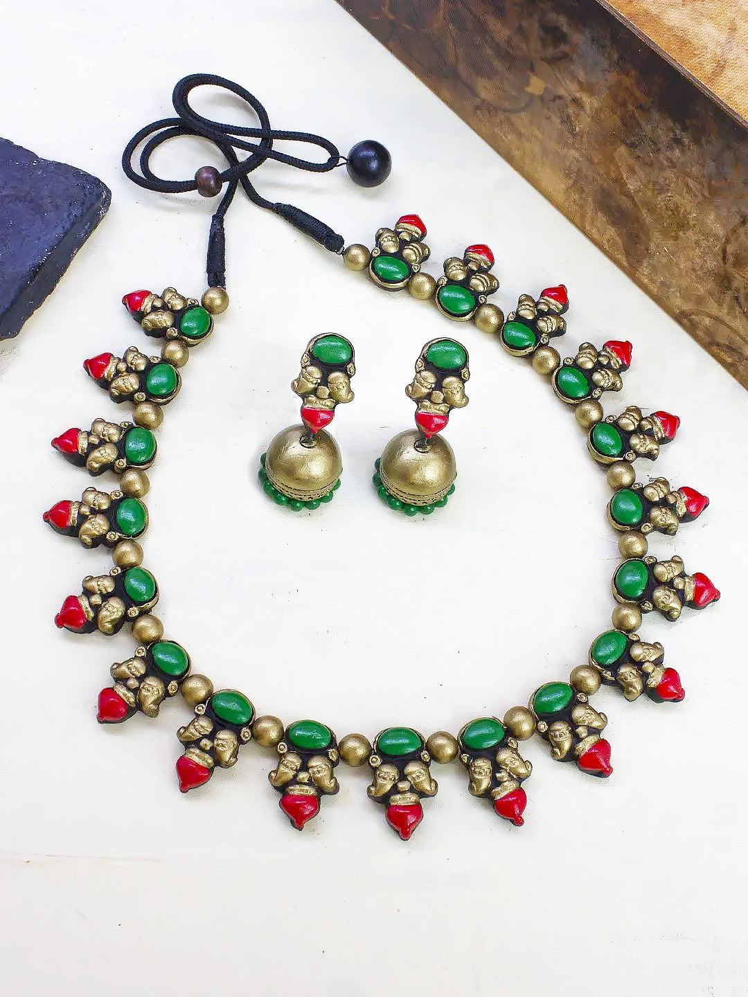 Ranjita — Mango Design Hand Painted Finish Terracotta Jewelry Set