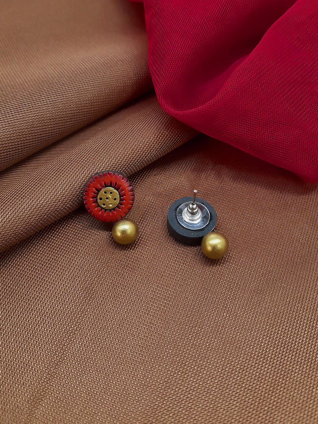 Vilasini — Flower Design Hand Painted Terracotta Jewellery Set