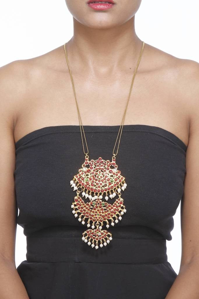 Peacock Pathakams In Gold Chain