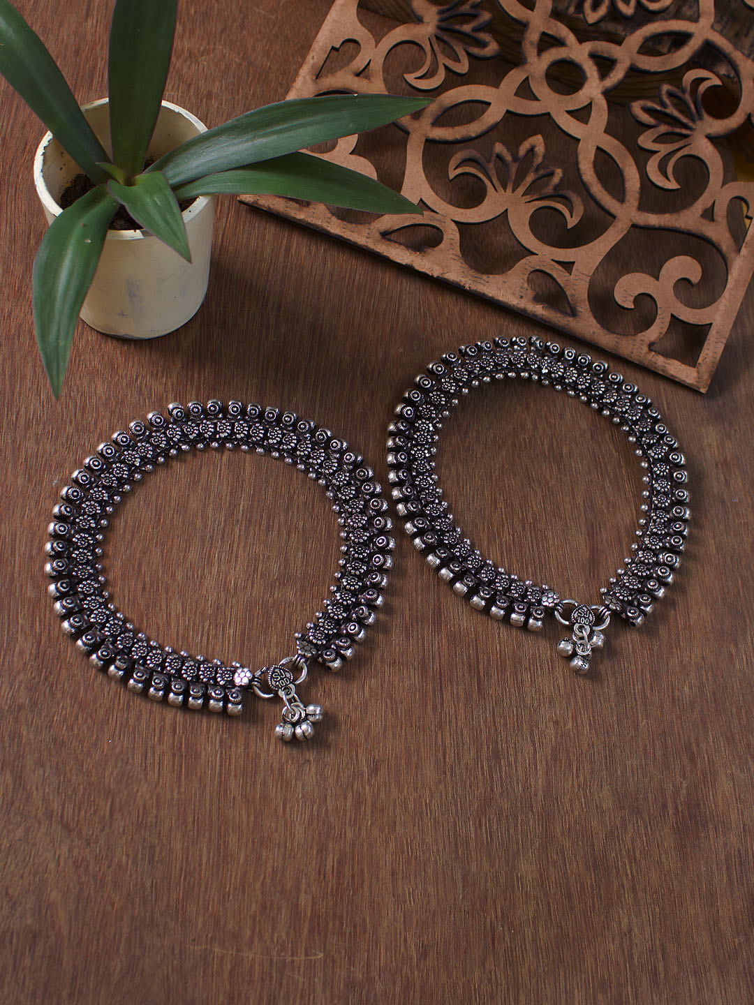 Oxidised German Silver Anklet