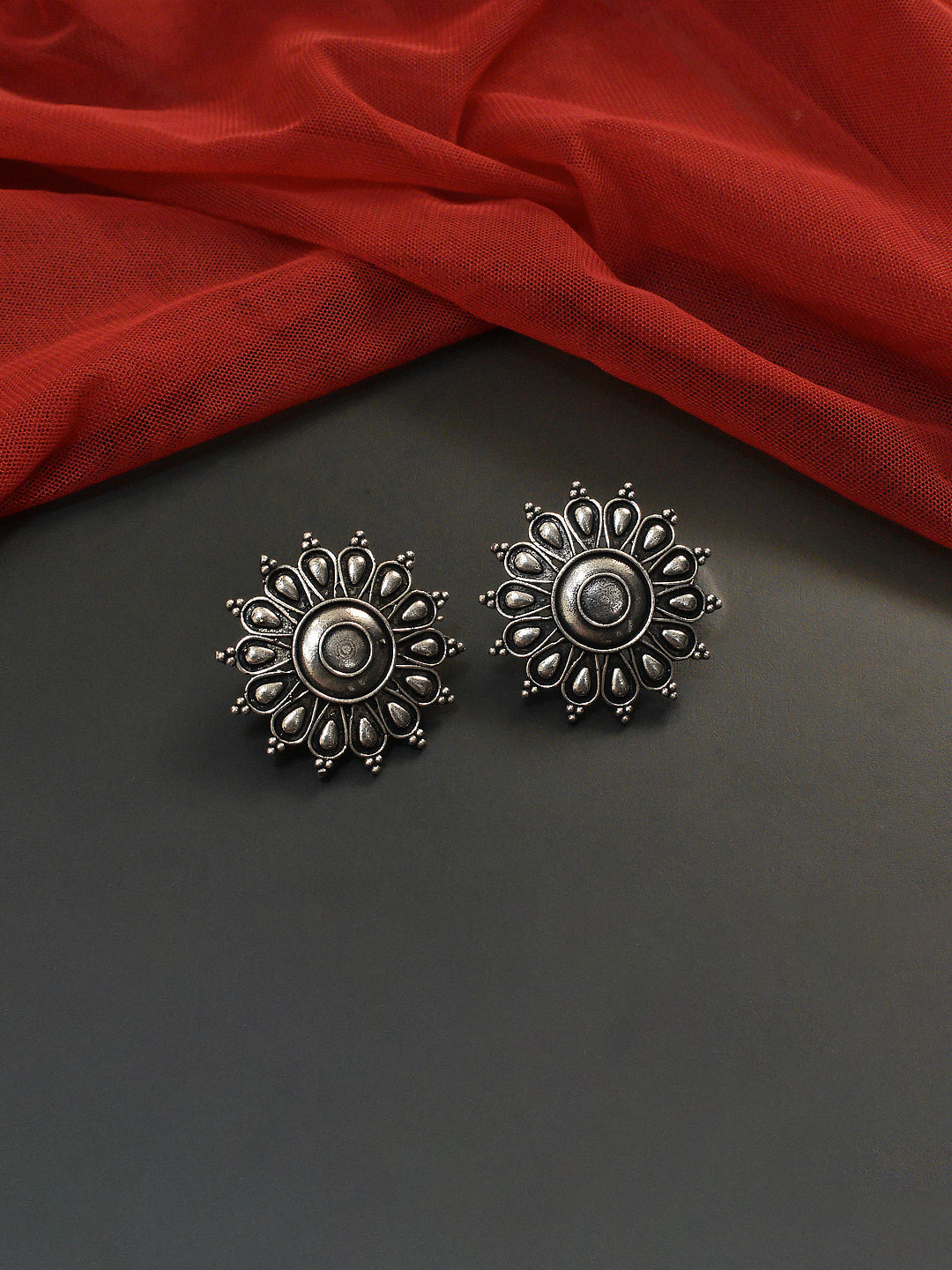 Flower Design German Silver Earring