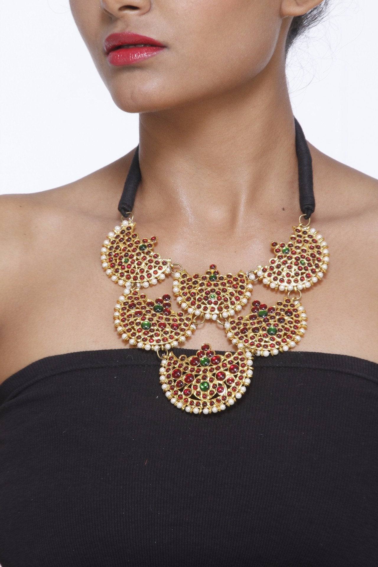 3 Layered Moon Motif Neckpiece