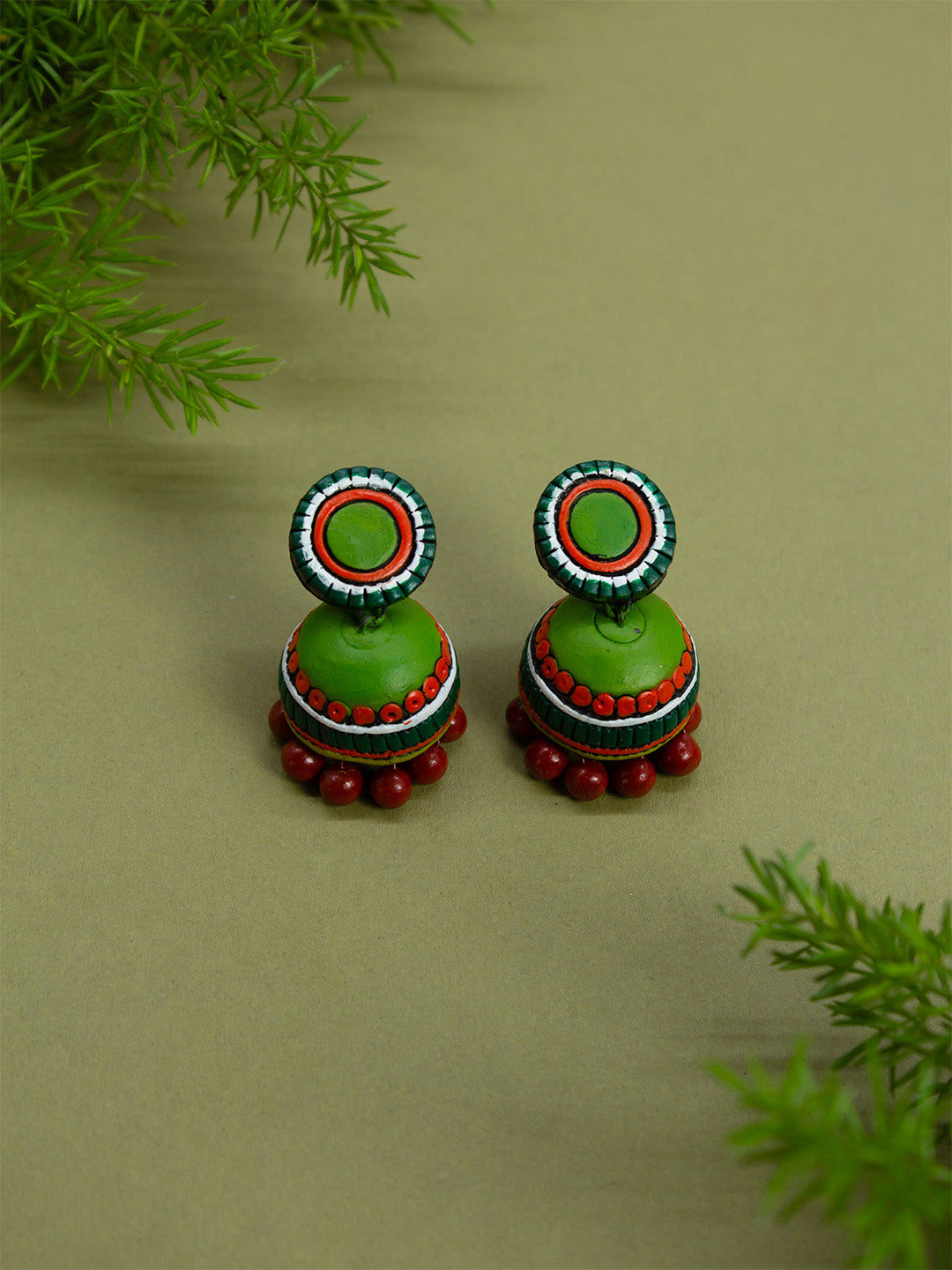 Nandita — Kathakali Design Hand Painted Finish Terracotta Jewellery Set