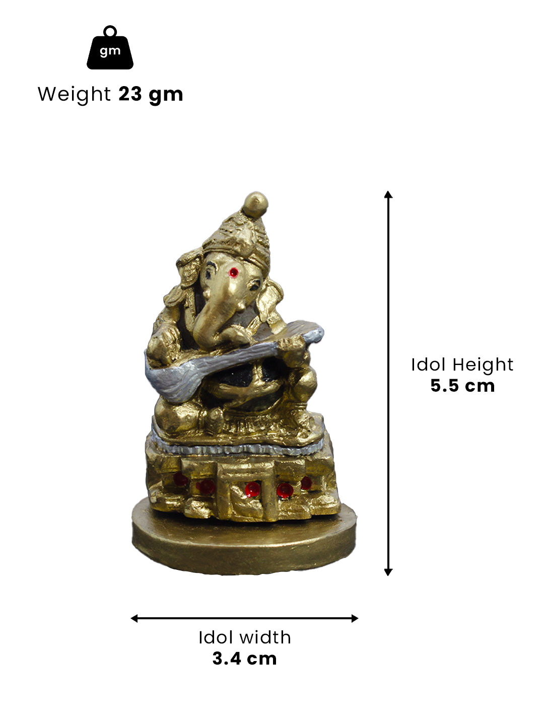 Handmade Terracotta Lord Ganesha Idol in Antique Gold# Silver Idol for Gifting