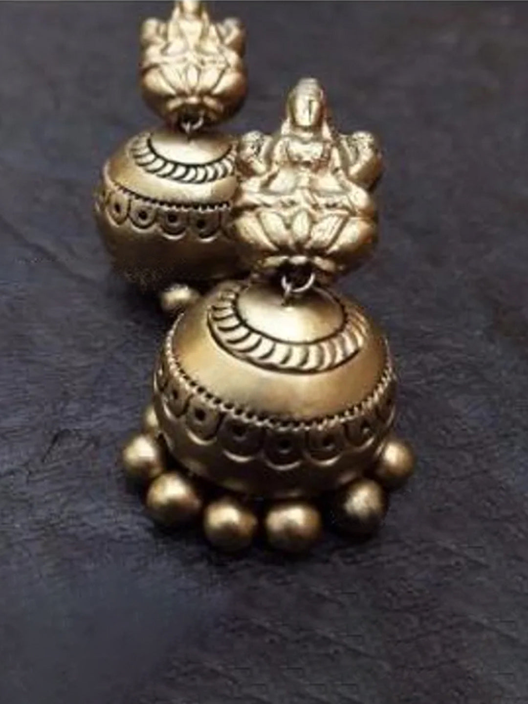 Antique Gold Color Lakshmi Design Terracotta Temple Necklace Set