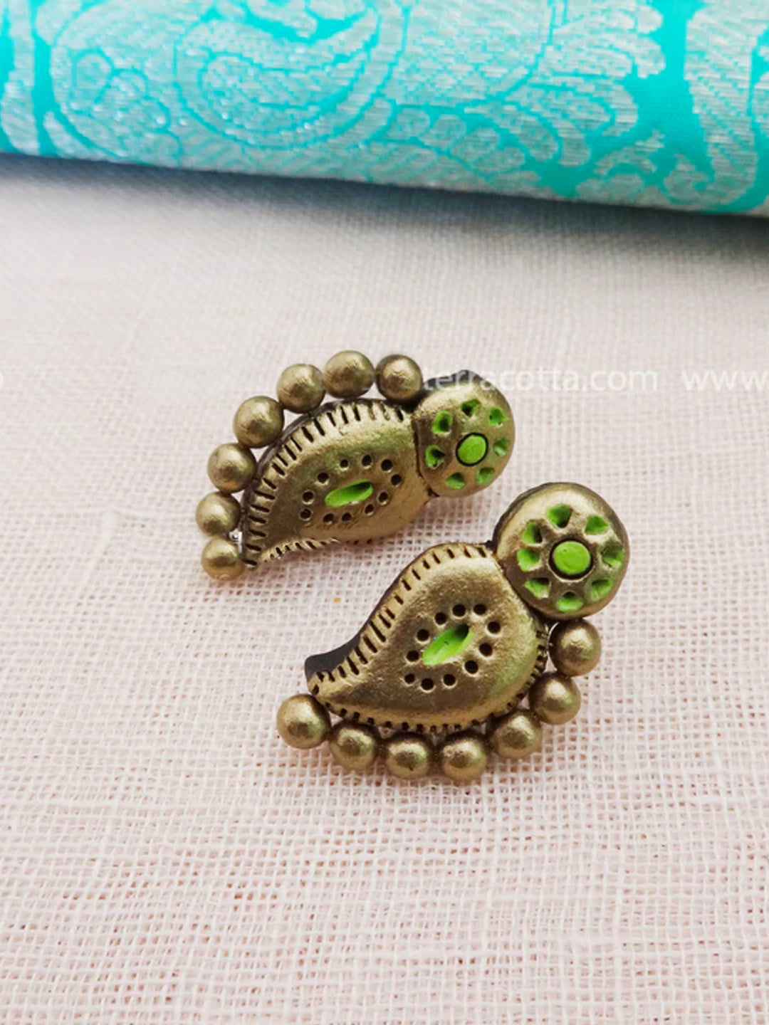 Mango Design Hand Painted Terracotta Jewelry Set