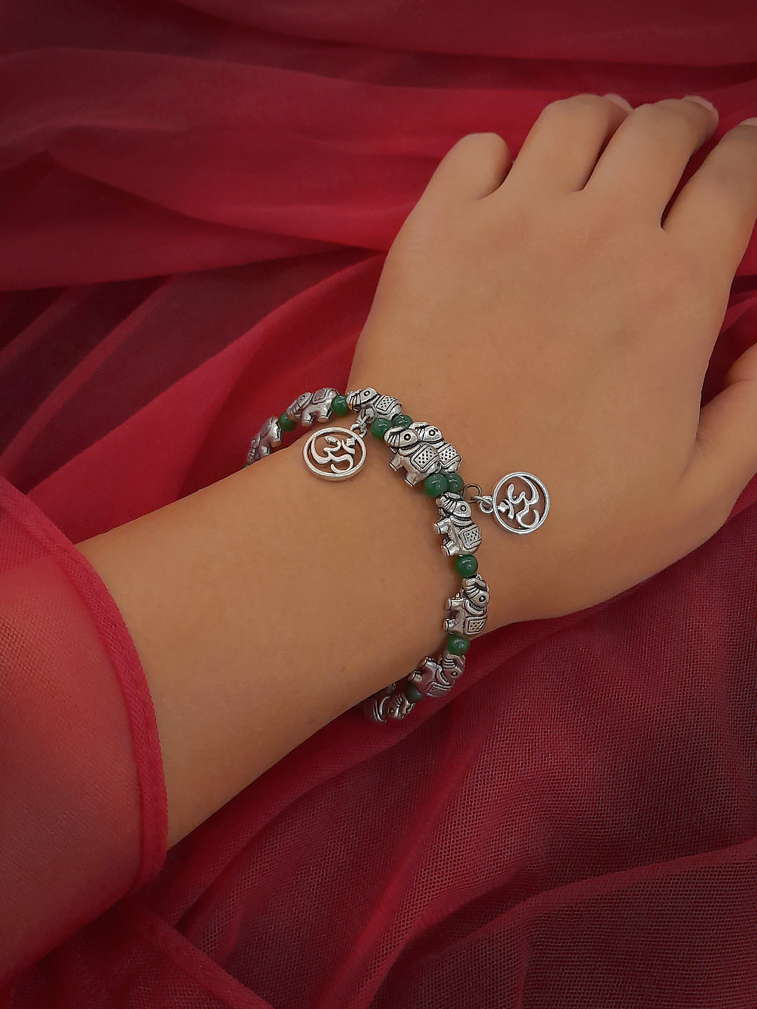 Elephant Design German Silver Bangle