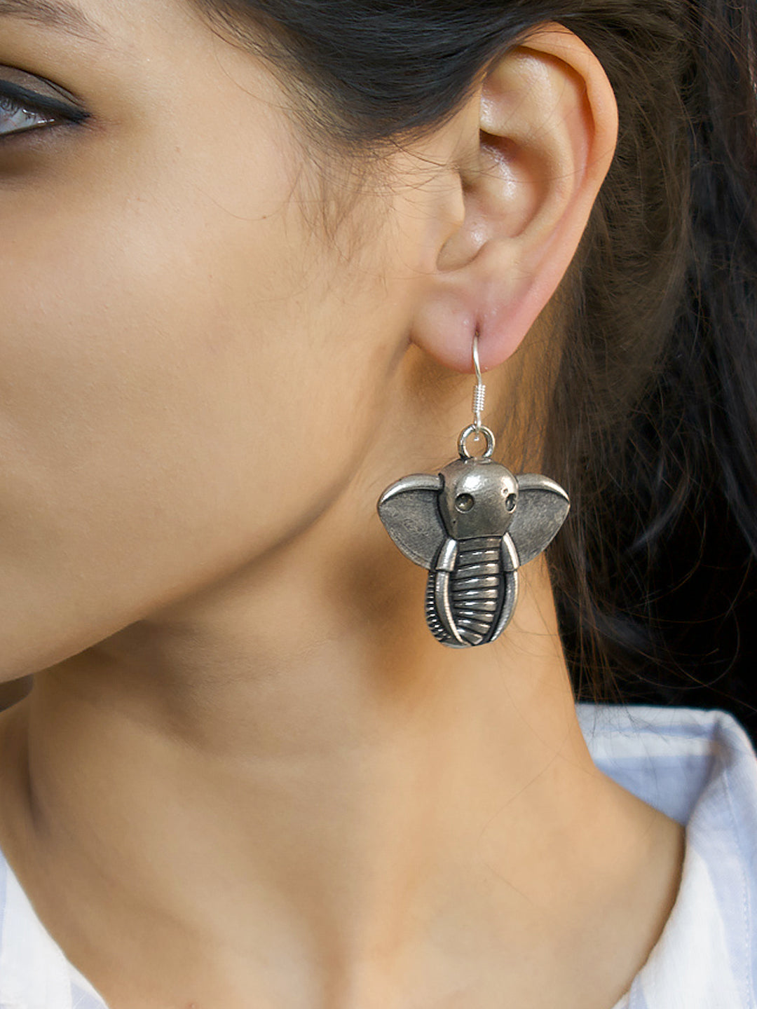 Elephant Design German Silver Earring