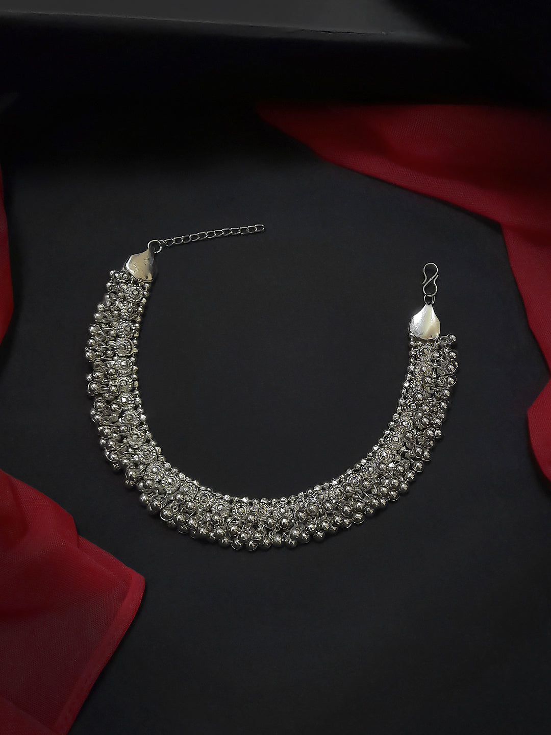 Flower Design Silver Necklace