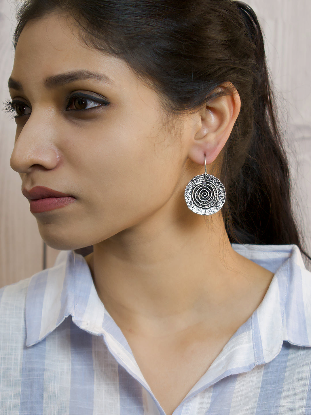 Spiral Design German Silver Earring