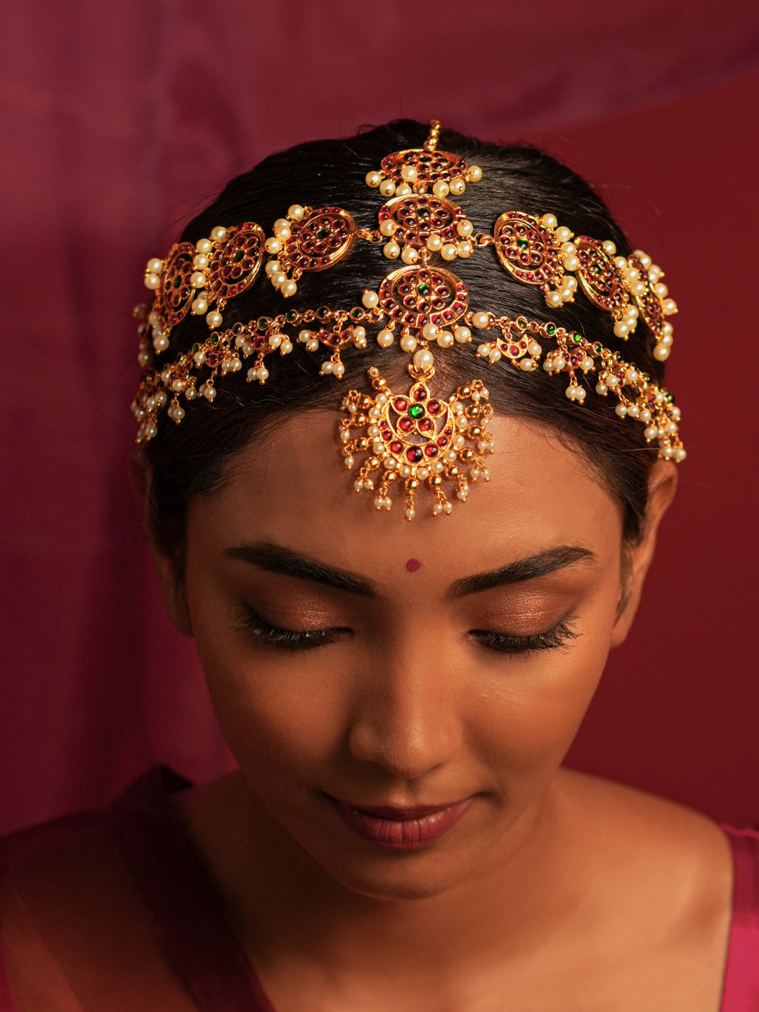 Gold Tone Temple Mathapatti- Taj