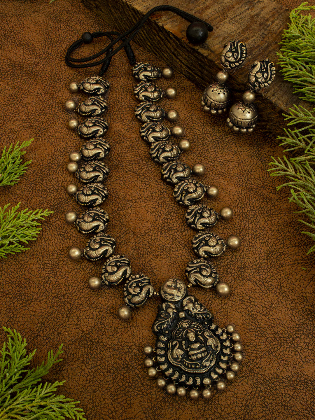 Swarna Rekha — Lakshmi Design Hand Painted Terracotta Jewellery Set