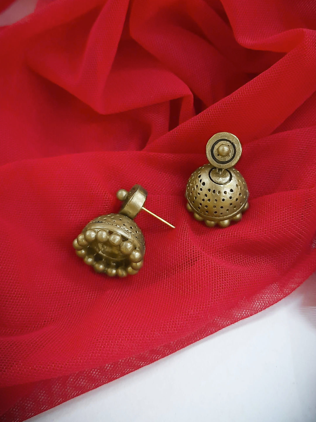 Circular Design Hand Painted Terracotta Earrings