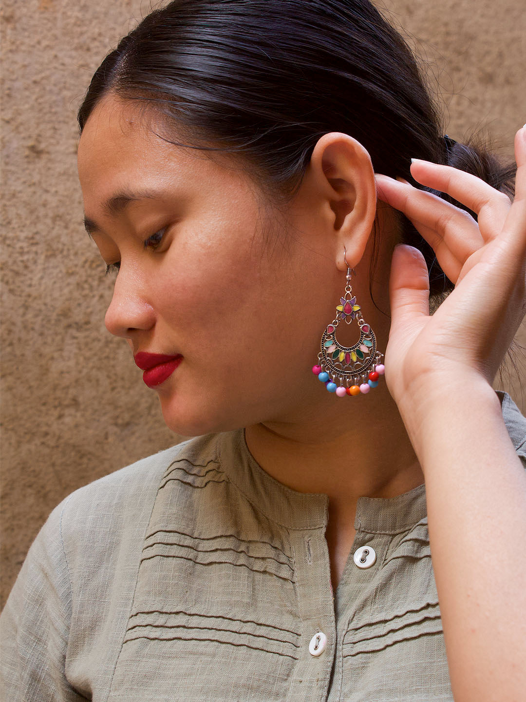 Geometric Design Multicolor Earring