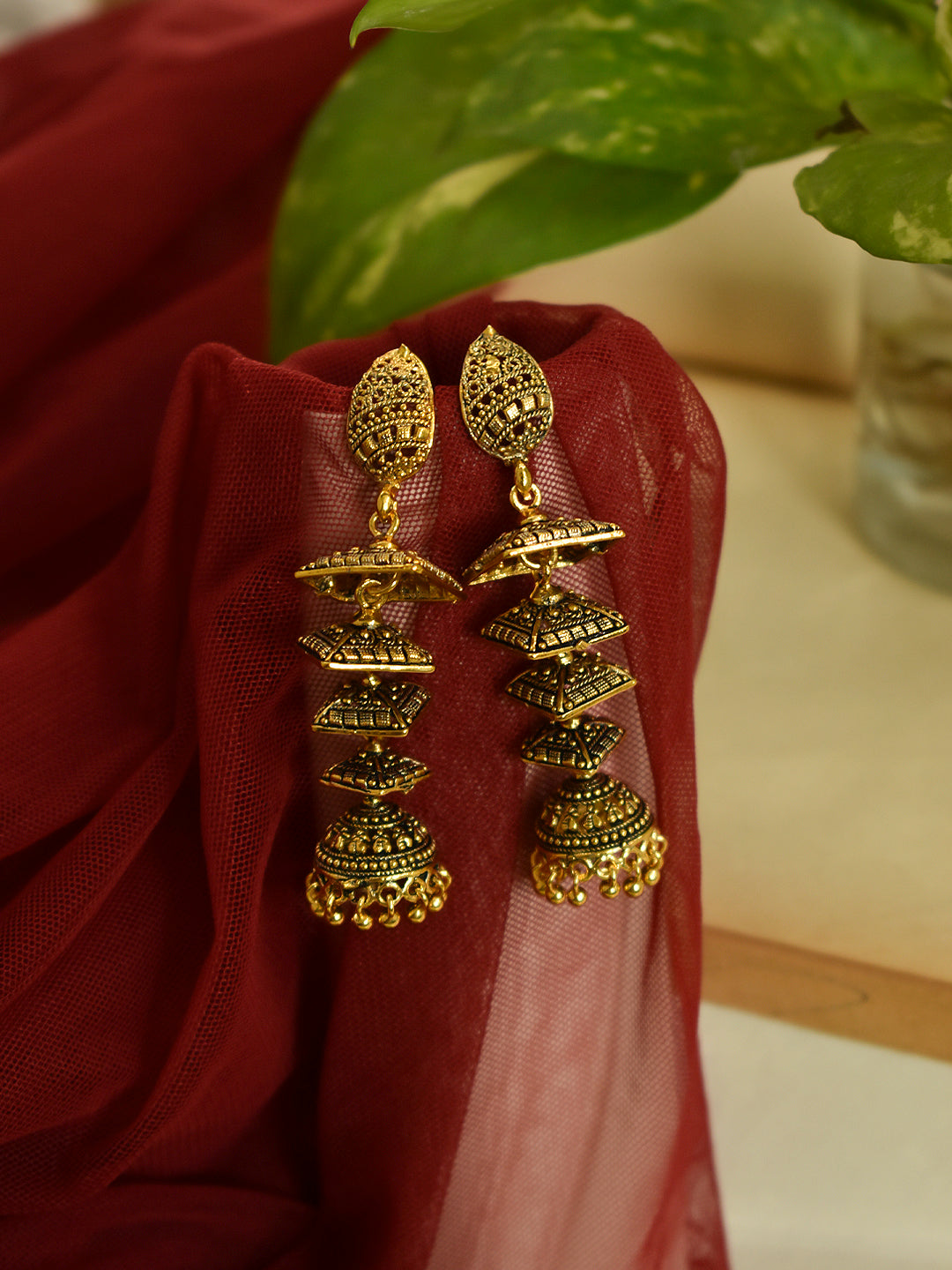 Geometrical Design Brass Earring