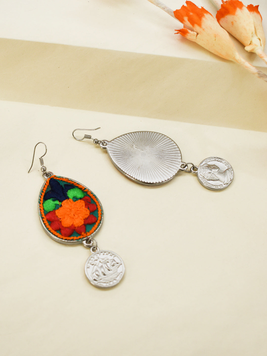 Flower Design Brass Earring