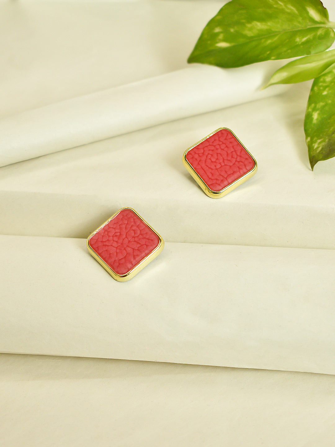 Square Design Brass Earring