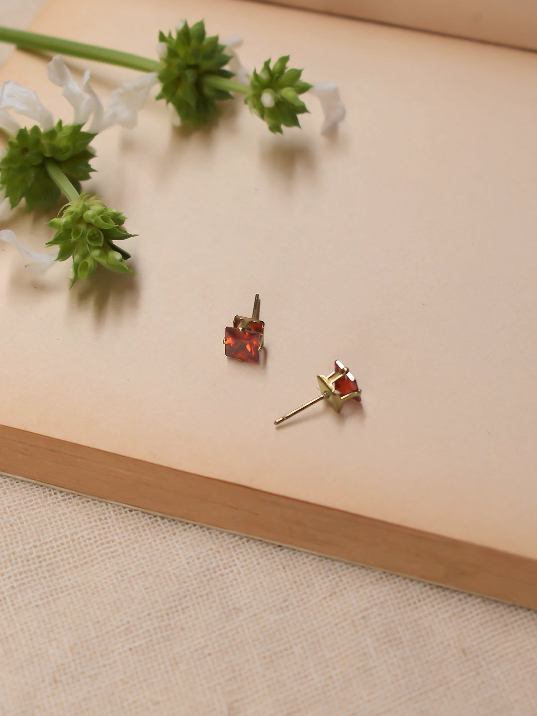 Square Design Brass Earring