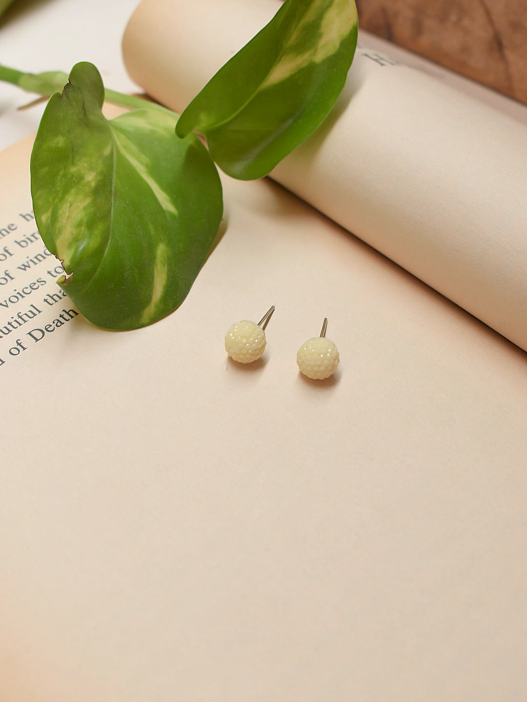 White Color Crystal Stone Stud Earring