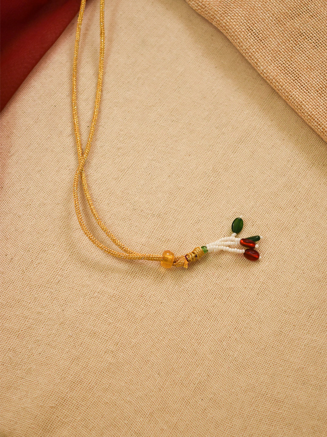 Oval Design Glass Bead Necklace Set