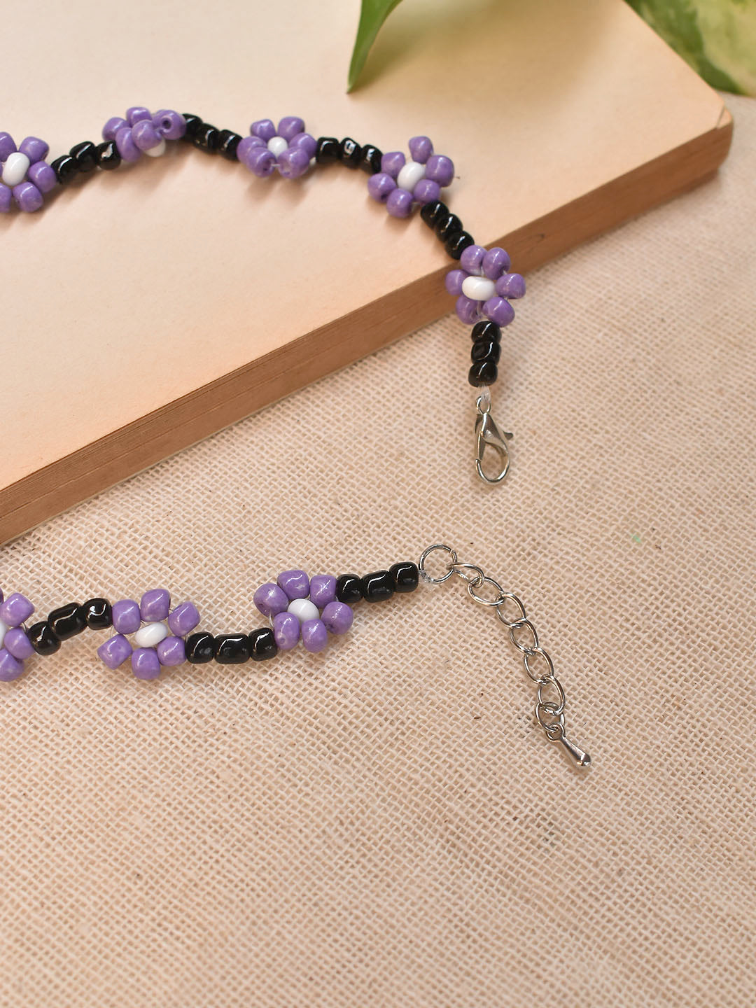 Flower Design Glass Bead Anklet