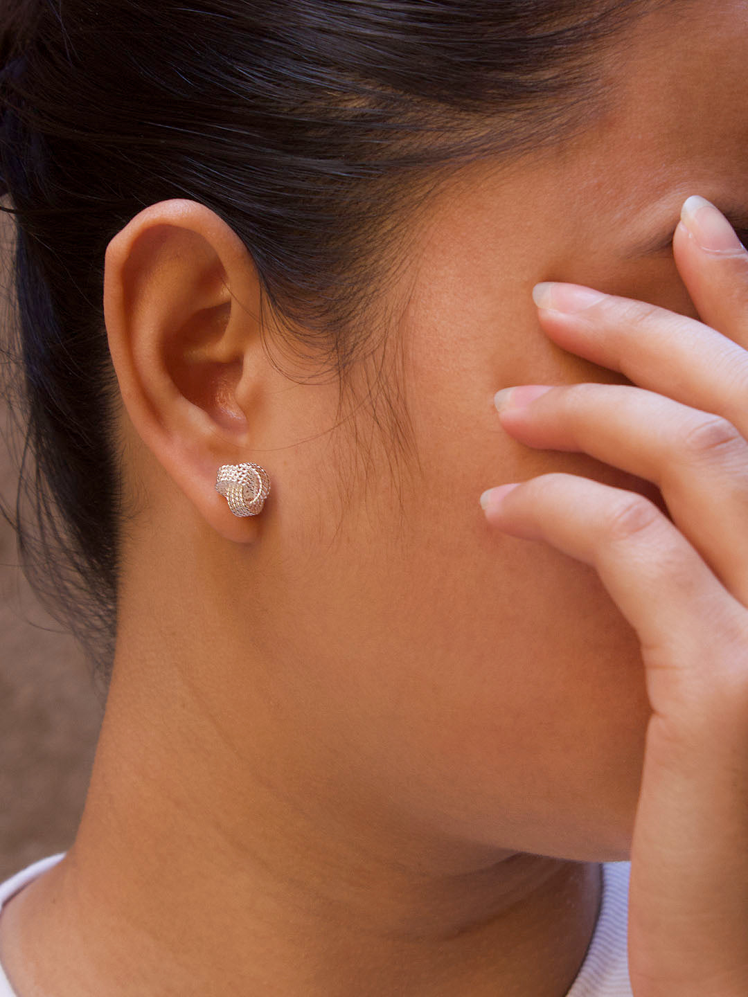 Silver Plated Geometric Design Small Hoop Earrings