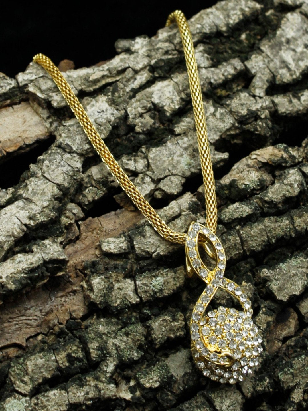 Gold Plated Mesh Chain Pendant Necklace Set Traditional Jewelry
