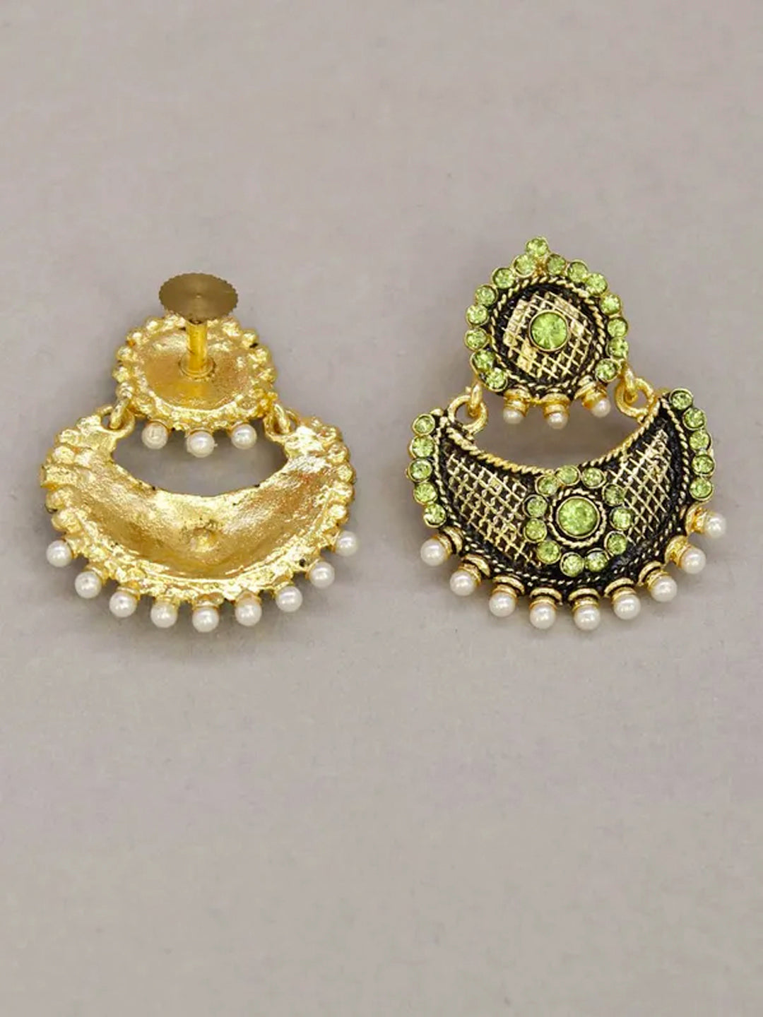 Avismaya Gold Tone Ramleela Design Dangler Earring