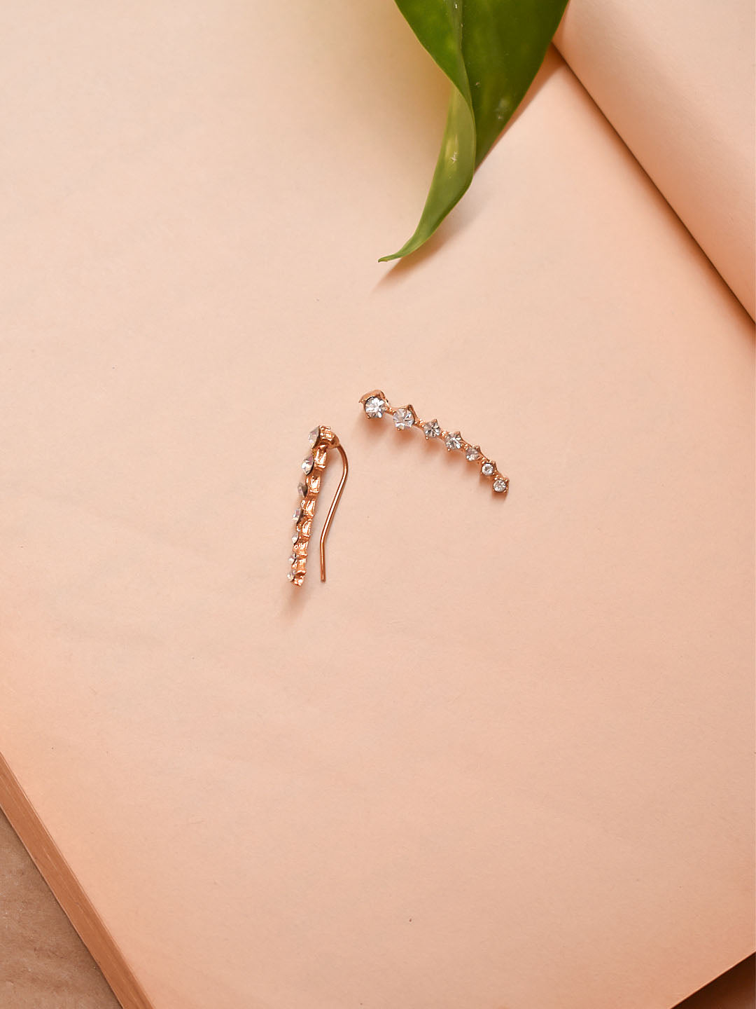 Gold Plated Geometric Design Stud Ear Cuff