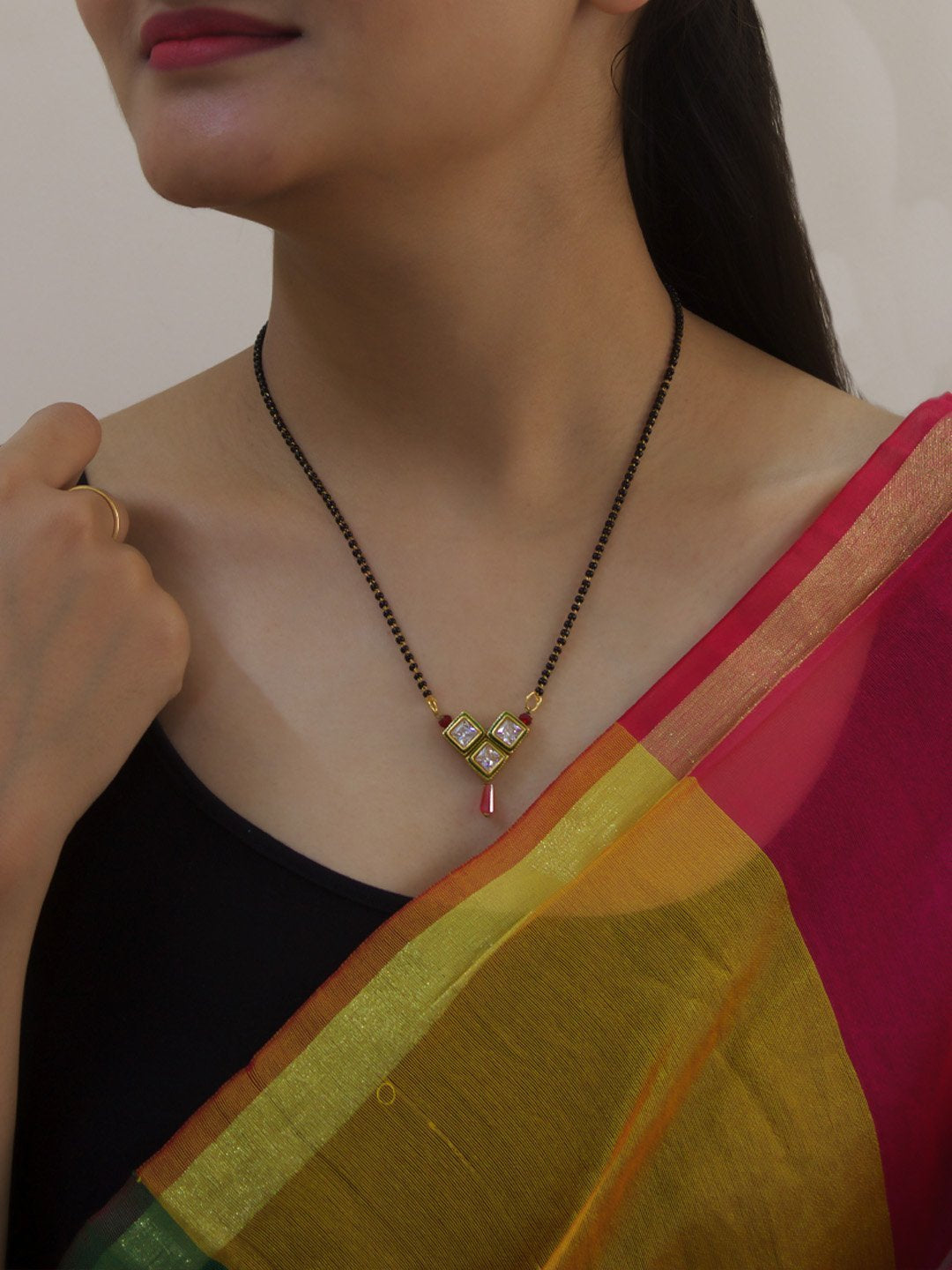 Mangalsutra Triple Cube Design Pendant