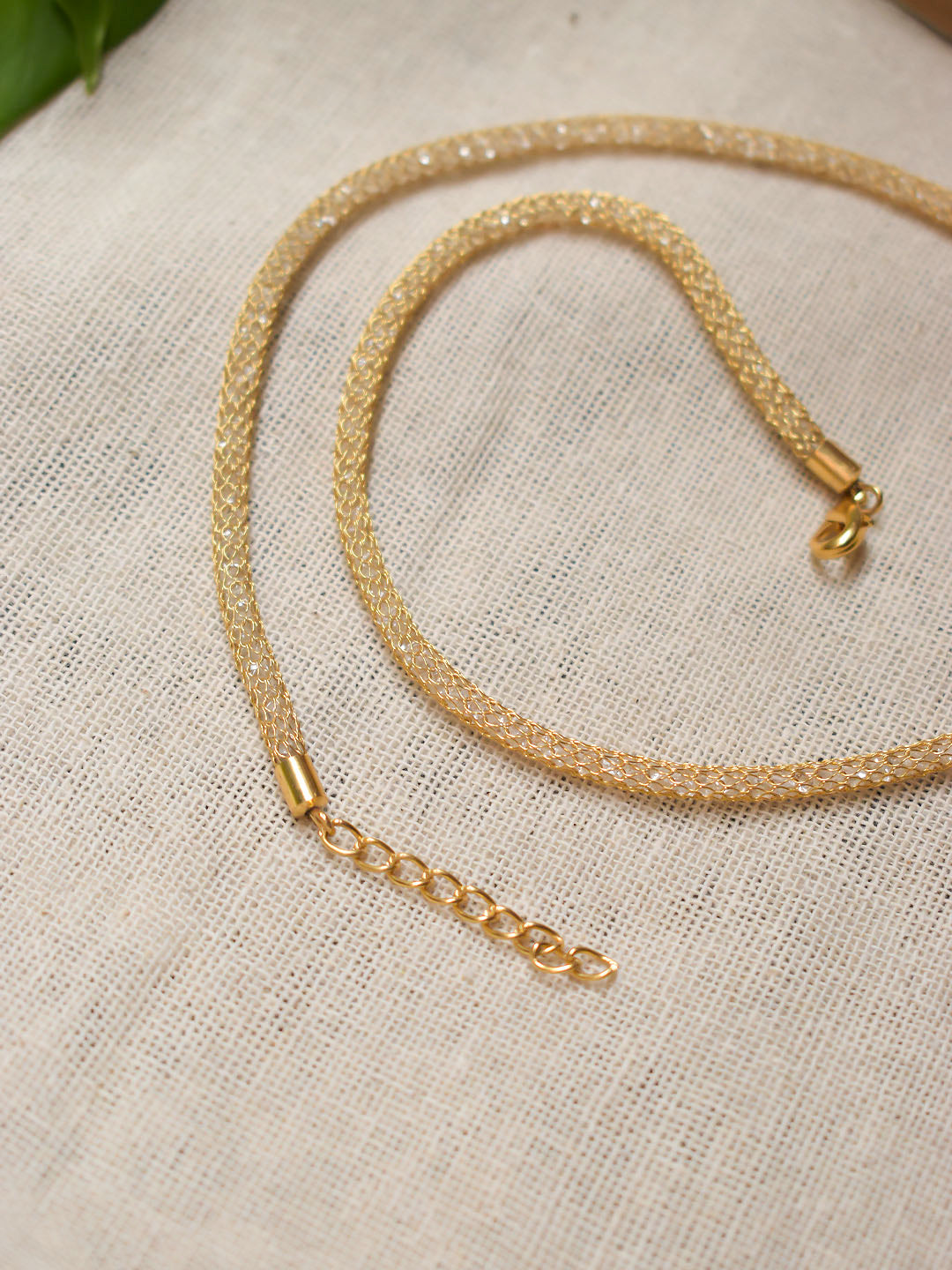 Gold Plated Geometric Design Medium Necklace