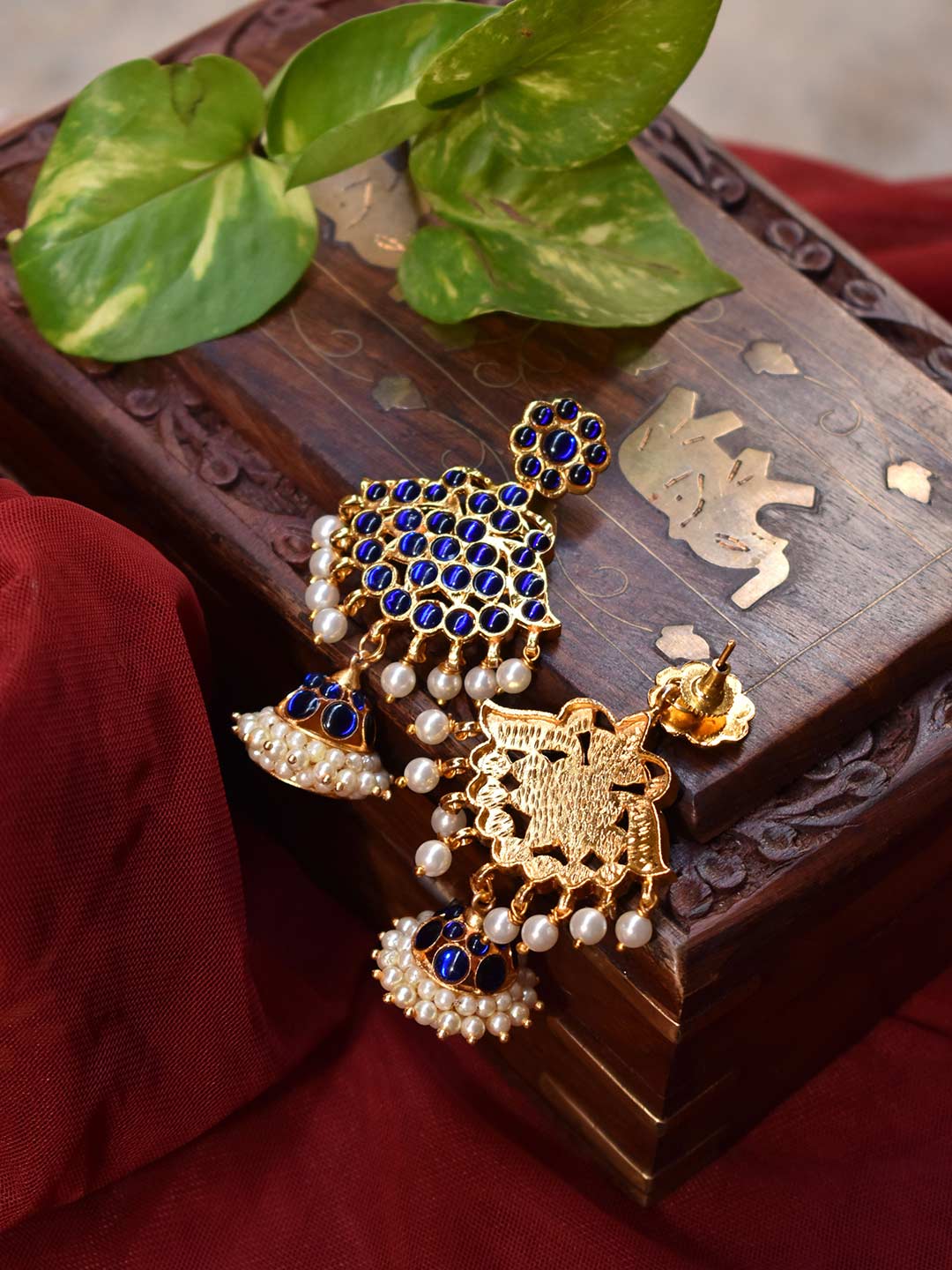 Designer Jewelry Stud Earring With Dropping Jhumka