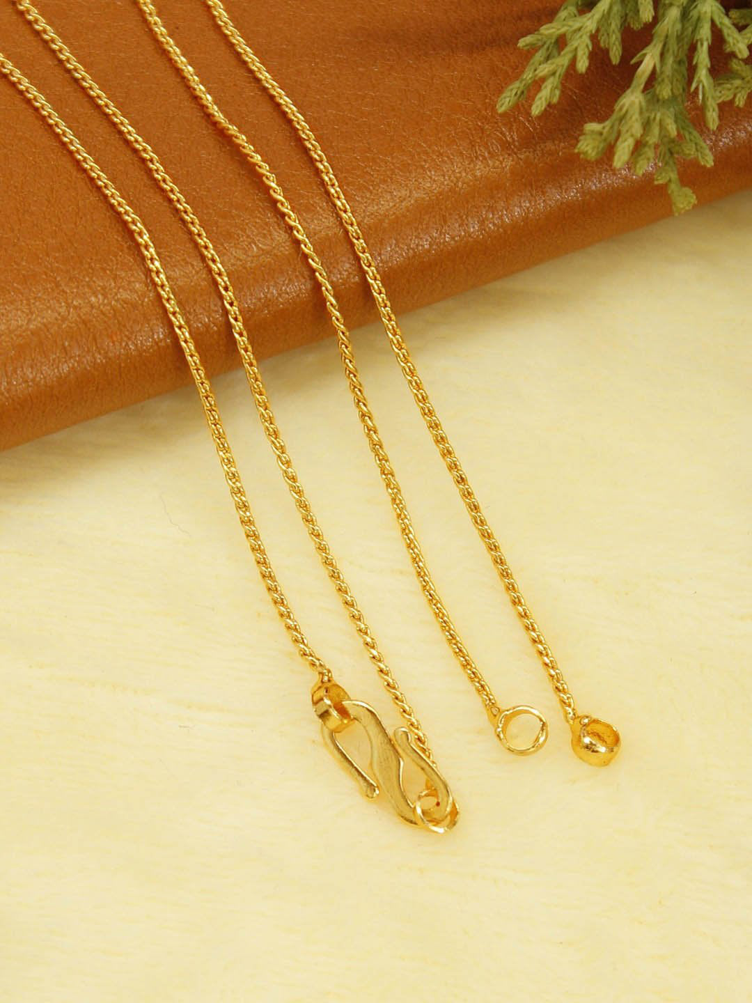 Avismaya Gold Plated Geometric Design Necklace Chain