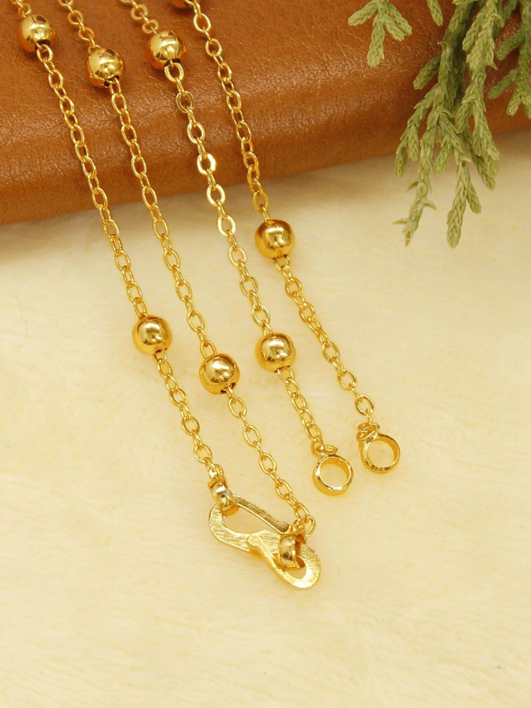 Avismaya Gold Plated Geometric Design Necklace Chain