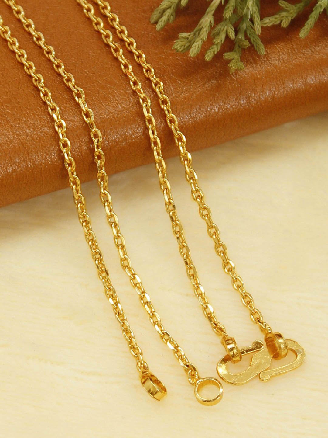 Avismaya Gold Plated Geometric Design Necklace Chain