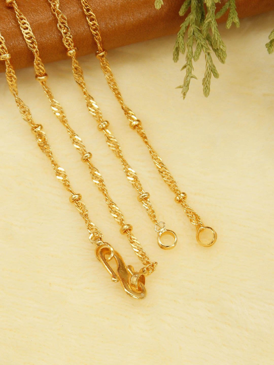 Avismaya Gold Plated Geometric Design Necklace Chain