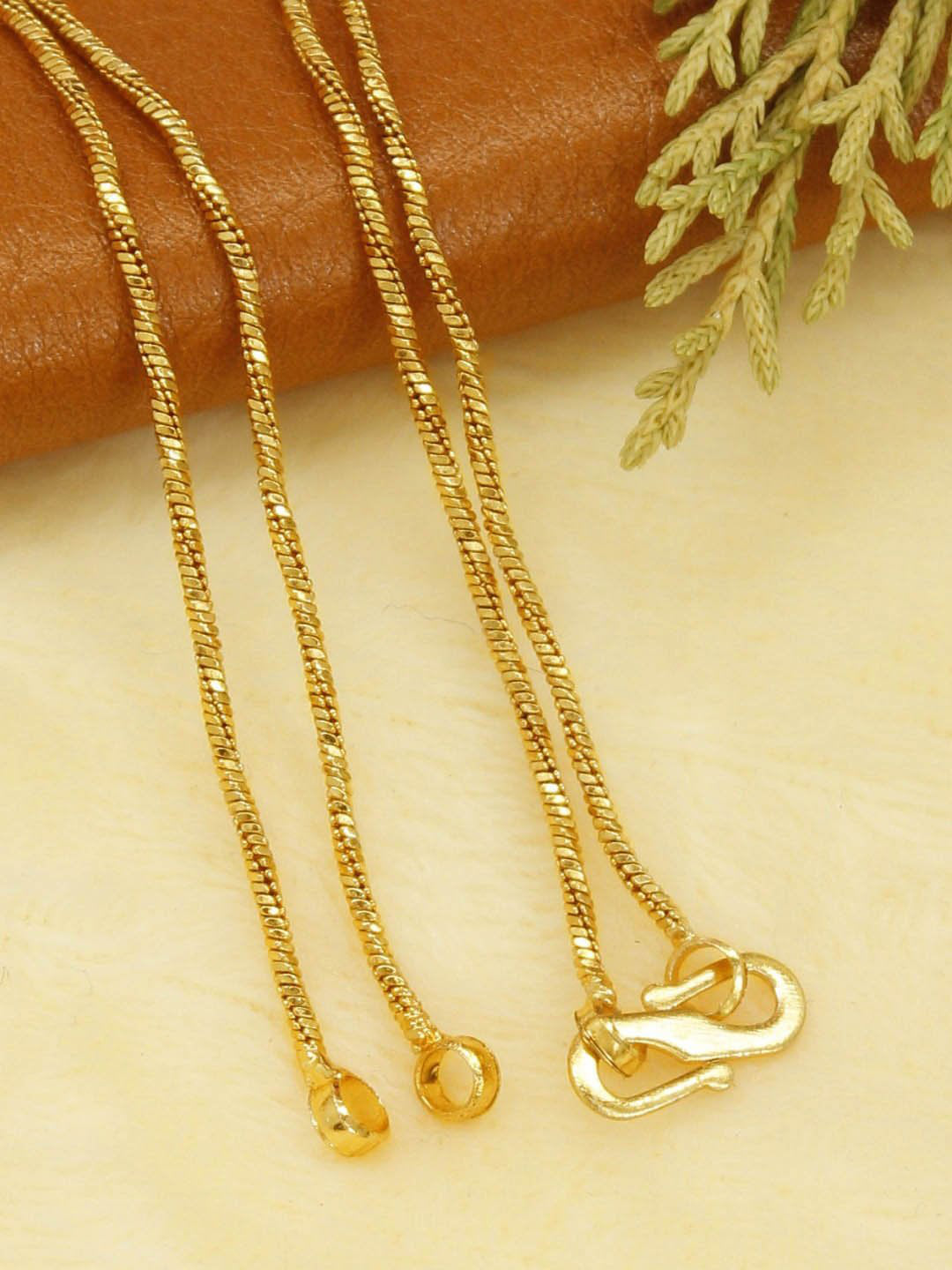 Avismaya Gold Plated Geometric Design Necklace Chain