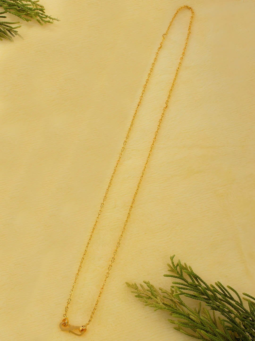 Avismaya Gold Plated Geometric Design Necklace Chain