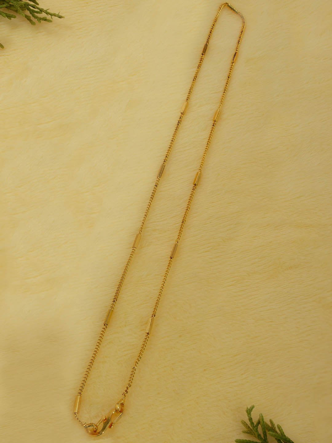 Avismaya Gold Plated Geometric Design Necklace Chain