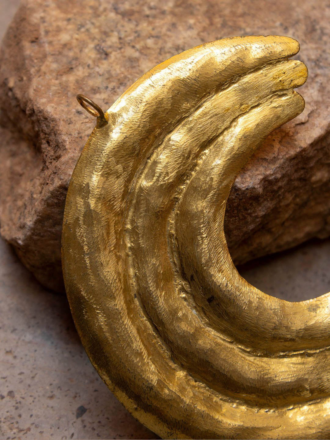 Avismaya Gold Plated Three Layered U Design Pendant