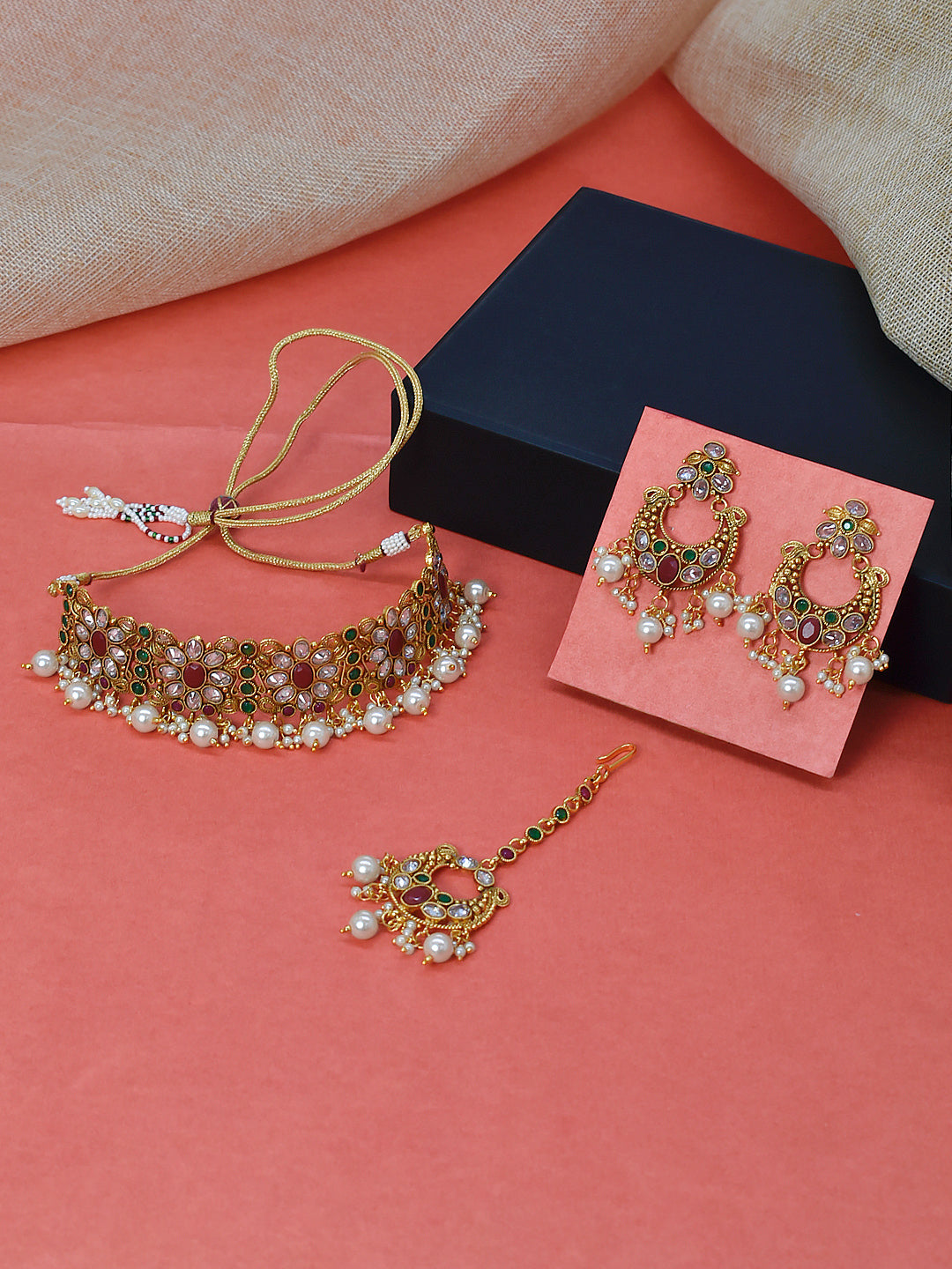 Flower Design Copper Jewelry Set