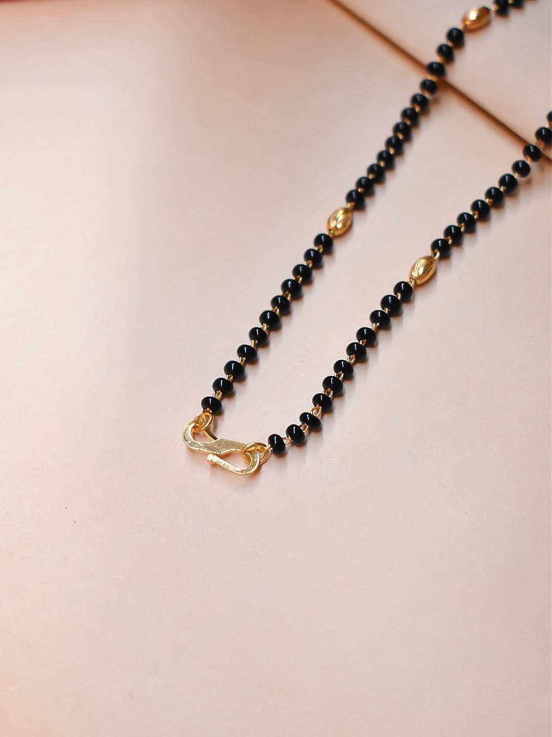 Avismaya Gold Plated Traditional Black Color Beads Mangalsutra