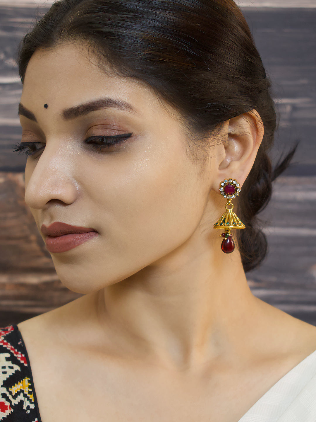 Circular Design Brass Earring