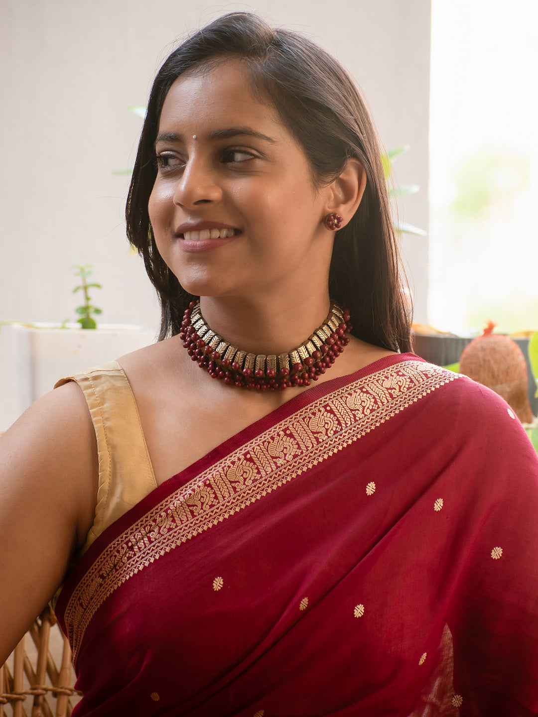 Circular Design Hand Painted Terracotta Jewelry Set